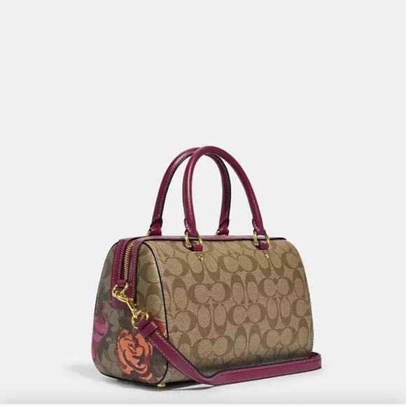 Coach Floral Crossbody Bag in Brown and Red - Picture 3 of 3